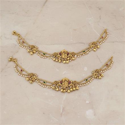 Antique Moti Payal With Gold Plating
