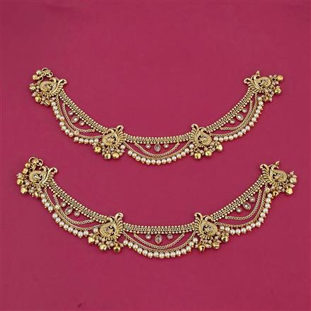 Antique Moti Payal With Gold Plating