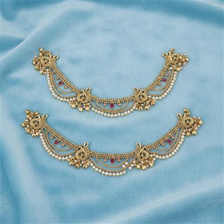 Antique Moti Payal With Gold Plating