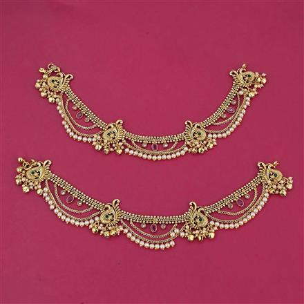 Antique Moti Payal With Gold Plating