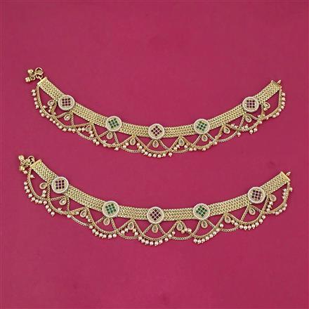 Antique Moti Payal With Gold Plating