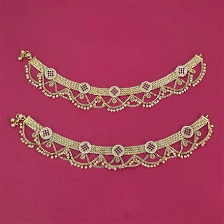 Antique Moti Payal With Gold Plating