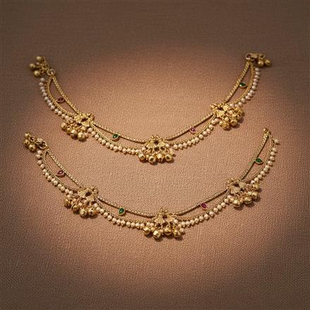 Antique Moti Payal With Gold Plating