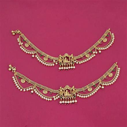 Antique Moti Payal With Gold Plating