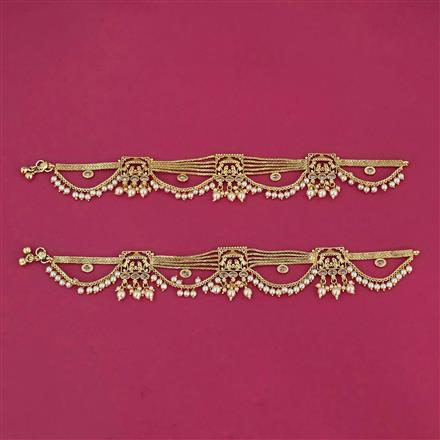 Antique Moti Payal With Gold Plating