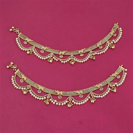 Antique Moti Payal With Gold Plating