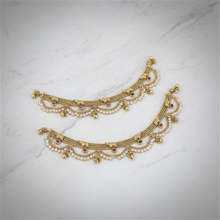 Antique Moti Payal With Gold Plating