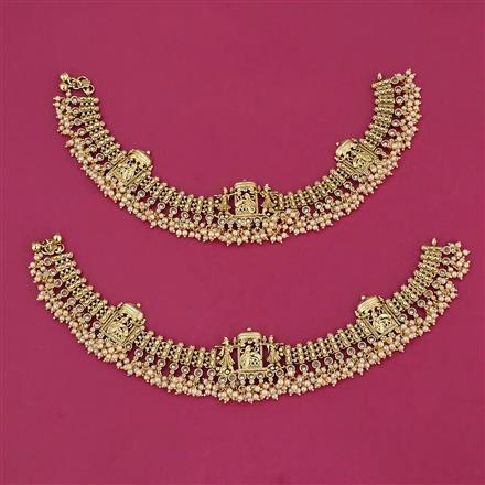 Antique Moti Payal With Gold Plating
