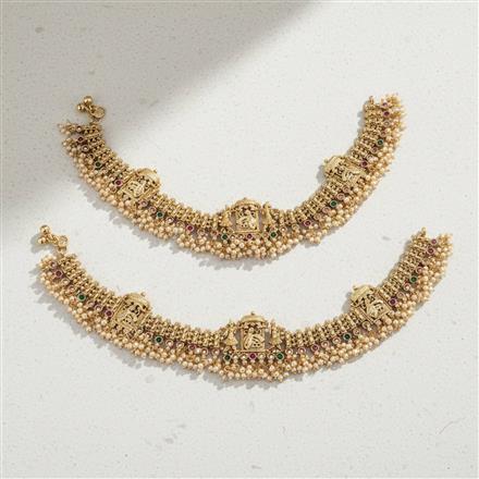 Antique Moti Payal With Gold Plating