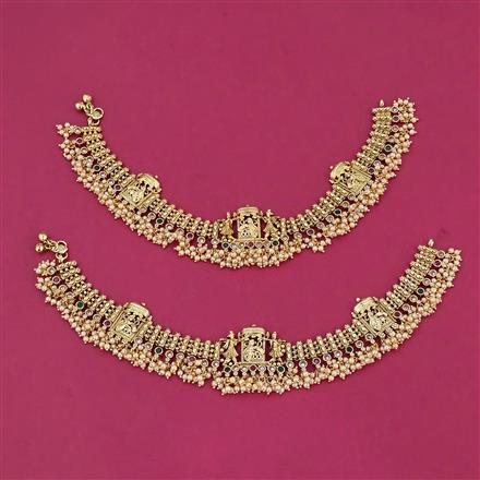 Antique Moti Payal With Gold Plating