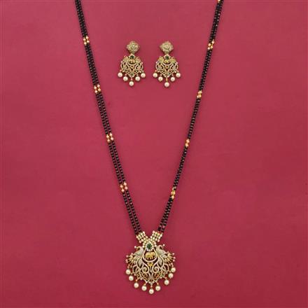 Antique Moti Mangalsutra With Gold Plating