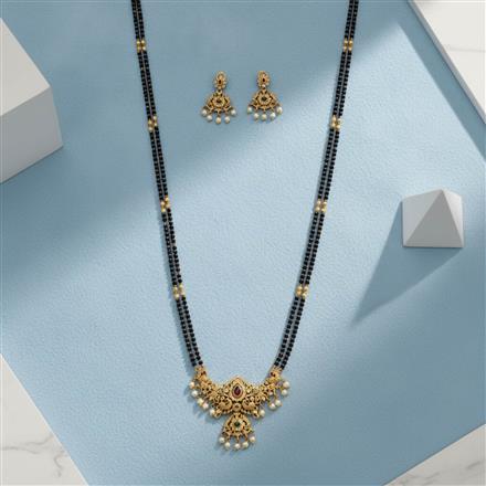 Antique Moti Mangalsutra With Gold Plating