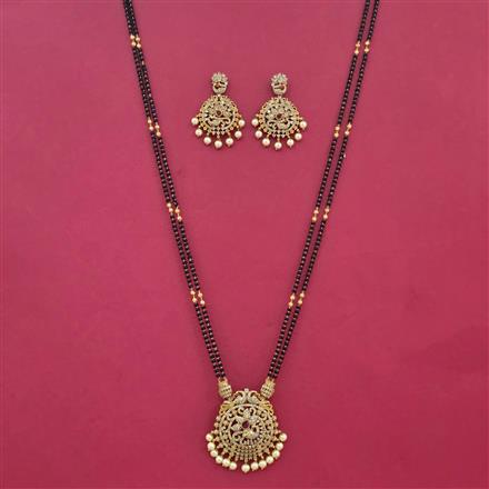 Antique Moti Mangalsutra With Gold Plating