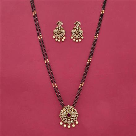 Antique Moti Mangalsutra With Gold Plating