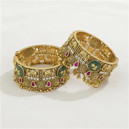 Antique Openable Bangles With Matte Gold Plating