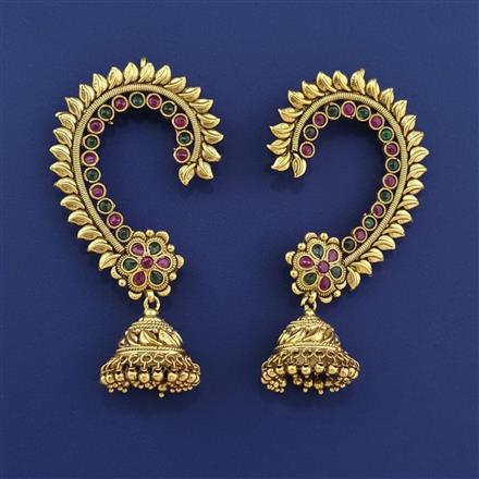 Antique Earcuff With Matte Gold Plating