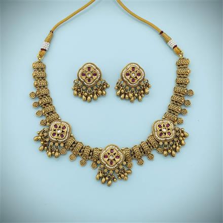 Buy Antique Moti Necklace Set With Gold Plating 229252 | Kanhai Jewels