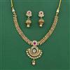 Antique Moti Necklace Set With Matte Gold Plating