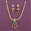 Antique Moti Necklace Set With Matte Gold Plating