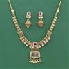 Antique Moti Necklace Set With Matte Gold Plating