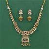 Antique Moti Necklace Set With Matte Gold Plating
