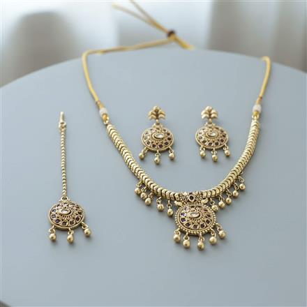 Antique Classic Necklace Set With Gold Plating