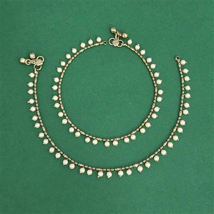 Antique Moti Payal With Mehndi Plating