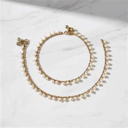 Antique Moti Payal With Mehndi Plating