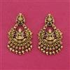 Antique Temple Earring With Matte Gold Plating