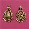 Antique Temple Earring With Matte Gold Plating