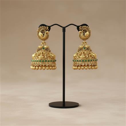 Antique Jhumki With Matte Gold Plating