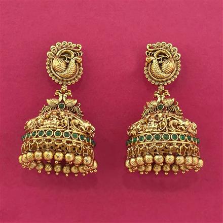 Antique Jhumki With Matte Gold Plating