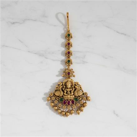 Antique Temple Tikka With Gold Plating