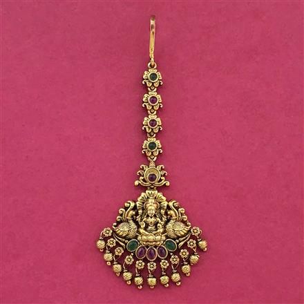 Antique Temple Tikka With Gold Plating