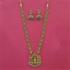 Antique Long Necklace With Matte Gold Plating