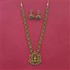 Antique Long Necklace With Matte Gold Plating