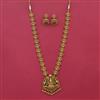 Antique Long Necklace With Matte Gold Plating