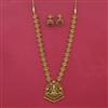 Antique Long Necklace With Matte Gold Plating