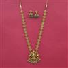 Antique Long Necklace With Matte Gold Plating