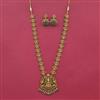 Antique Long Necklace With Matte Gold Plating