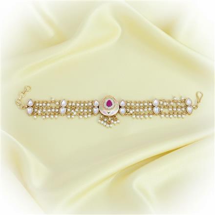 Antique Adjustable Bracelet With Mehndi Plating