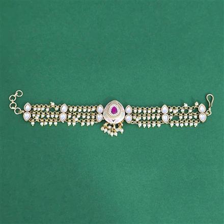 Antique Adjustable Bracelet With Mehndi Plating