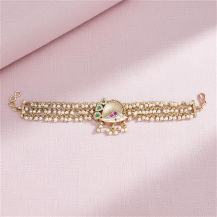 Antique Adjustable Bracelet With Mehndi Plating