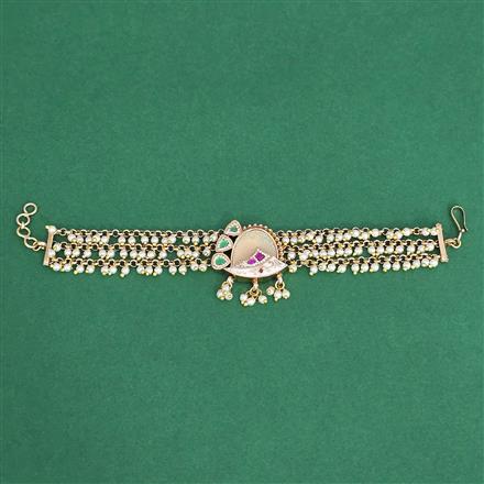 Antique Adjustable Bracelet With Mehndi Plating