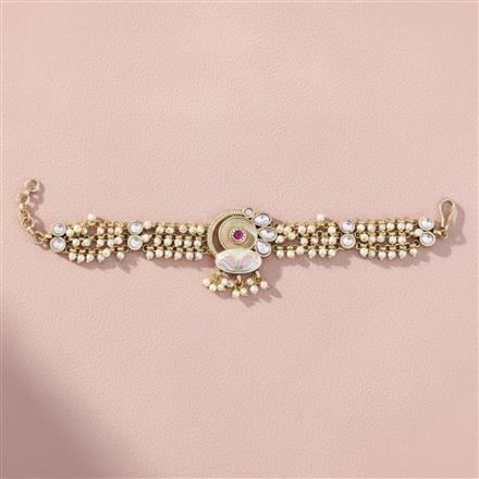Antique Adjustable Bracelet With Mehndi Plating