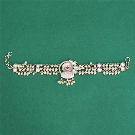 Antique Adjustable Bracelet With Mehndi Plating