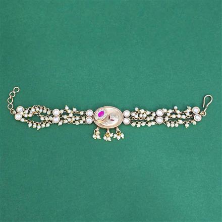 Antique Adjustable Bracelet With Mehndi Plating