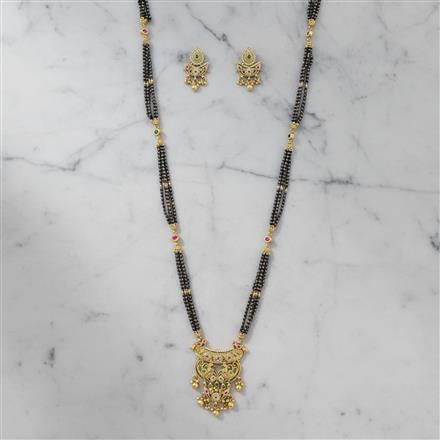 Antique Moti Mangalsutra With Matte Gold Plating