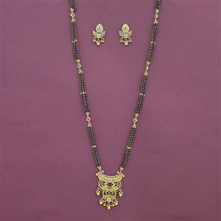 Antique Moti Mangalsutra With Matte Gold Plating