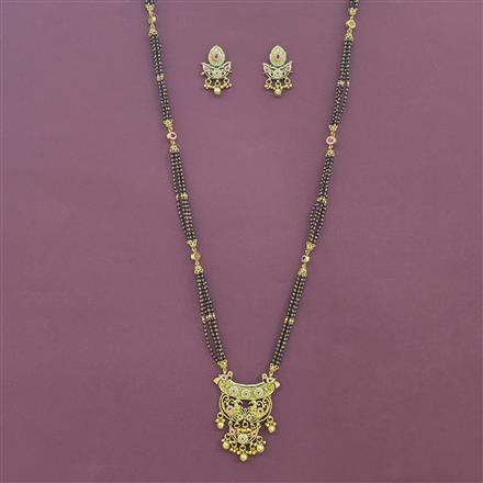 Antique Moti Mangalsutra With Matte Gold Plating